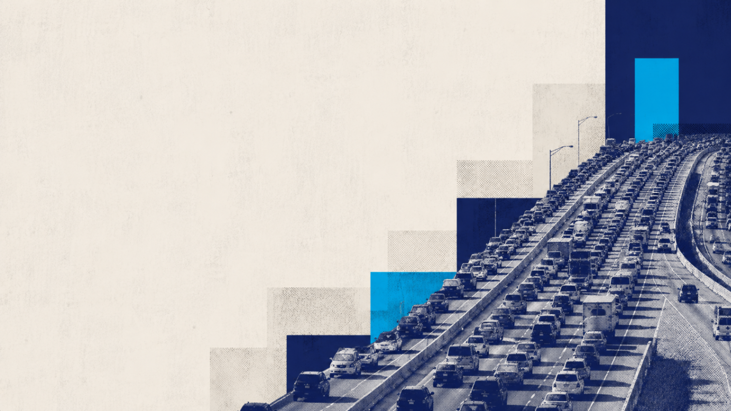 Traffic congestion collage used to represent rising auto and insurance costs